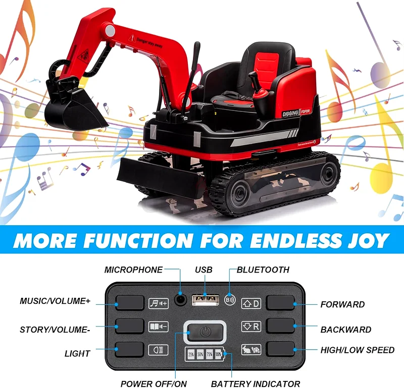 Electric Crawler Crane Rideon Kids Functional Construction 12 V Toy Car63265093187201114
