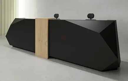 Bela Reception Desk (White  Black Leg)