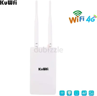 Kuwfi Outdoor 4G LTE Router, Mobile WLAN Router for SIM Cards, 4G Cat 4, WLAN 2.4GHz