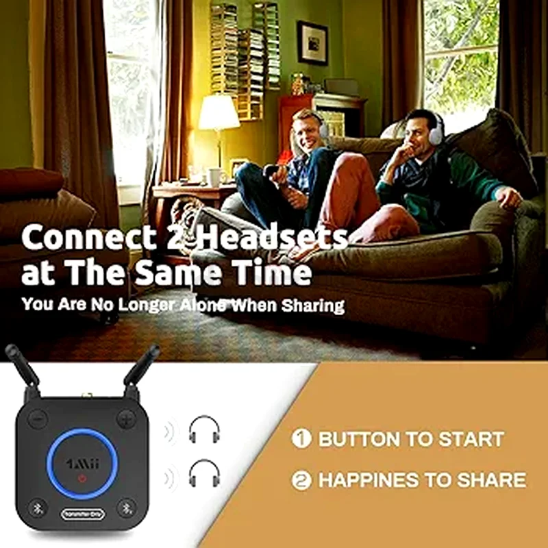 1Mii B06TX Bluetooth 5.0 Transmitter for TV to Wireless Headphone/Speaker, Bluetooth Adapter for TV63262937485058111