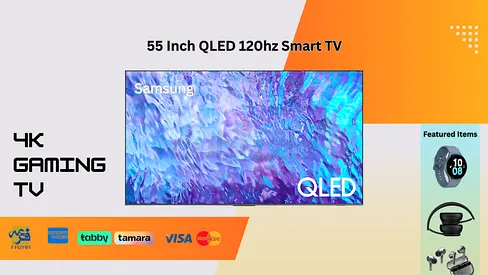 Samsung 55 Inch 120hz QLED 4K Smart TV for Gaming and Movies - Same Day Delivery Available