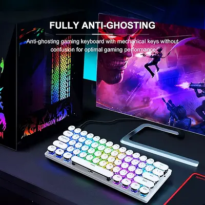 STOGA 60% Mechanical Keyboard, Gaming Keyboard for PC, Wired Mini White keyboaed RGB LED Backlight