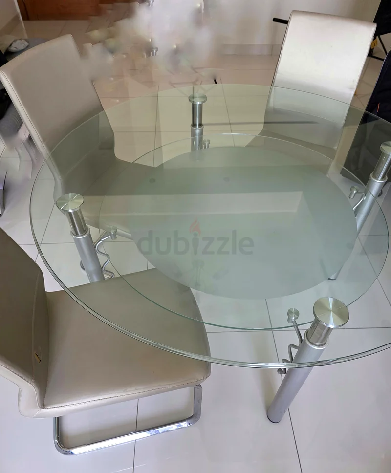 Stylish Glass Dining Table with 6 Chairs and double glass layer - perfect for Modern Homes!63221848781827111
