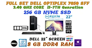 Full set DELL OPTILEX 7050 SFF-CORE i5-7500-DELL 24” LED SCREEN-NVME 256GB SSD-8GB DDR4 RAM-keyboard