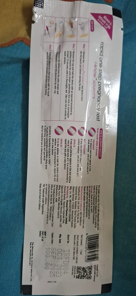 PREGNANCY TEST KIT @ 55 INR EXPIRY SEP 2025632163607301131112