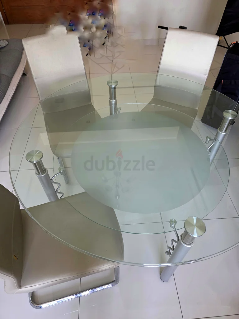 Stylish Glass Dining Table with 6 Chairs and double glass layer - perfect for Modern Homes!63221848781827112