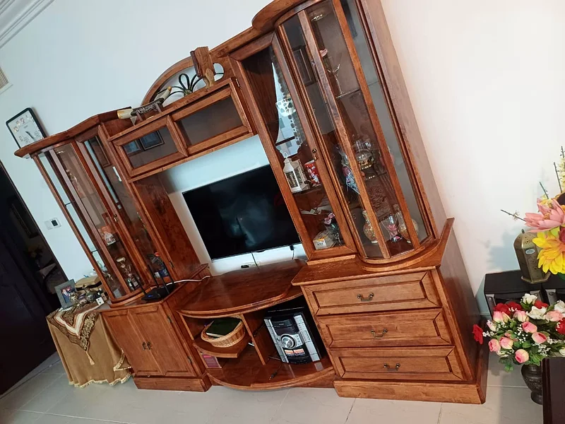 Rare and elegant wooden TV cabinet with glass cabinets63221849063811112