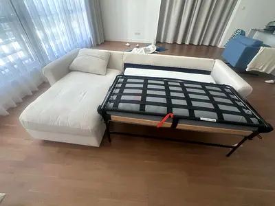 gronlid lshape ikea sofa bed beige
