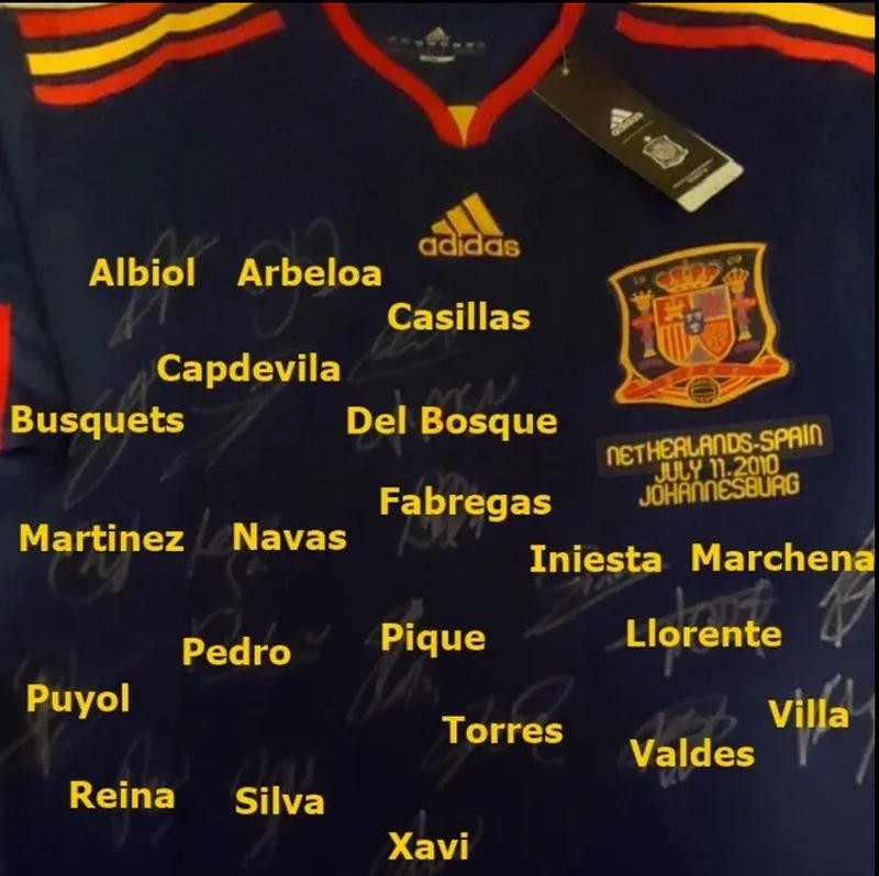 Spain 2010 final World Cup jersey signed63193112353283112