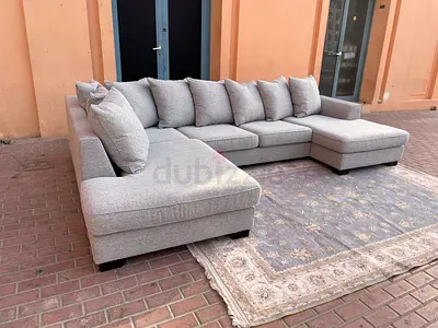 The One Kingston Sectional U-SHAPE Sofa light Grey perfect Condition
