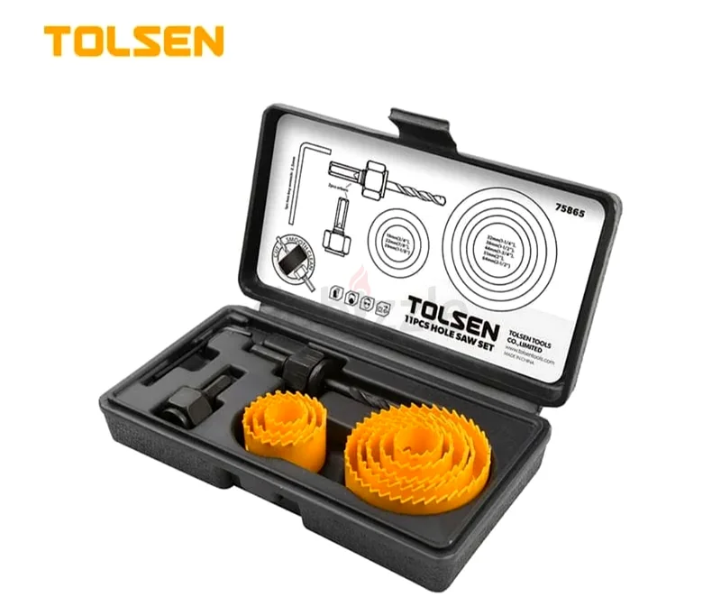 طقم منشار ثقب TOLSEN 11 قطعة - مثالي للمشاريع اليدوية!63263525683331111