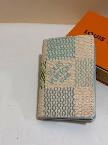 Lv louis vitton bifold wallet / blue - cream / by numberone bags