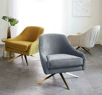 Wést Elm Roar Rabbit Pleated Swivel Chair Brand new