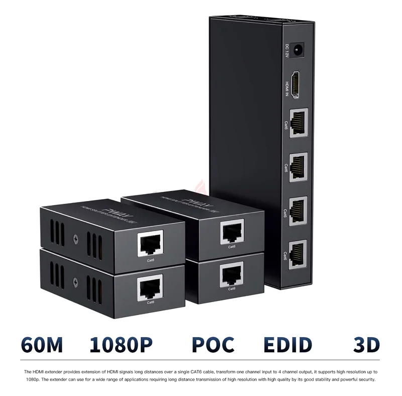 PWAY HDMI Extender Splitter 1x4 Port63257116077954111
