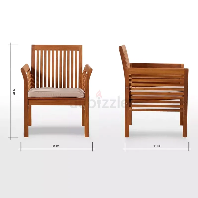 Elegant Outdoor Lounge Set in Natural Wood Finish63218312803969112