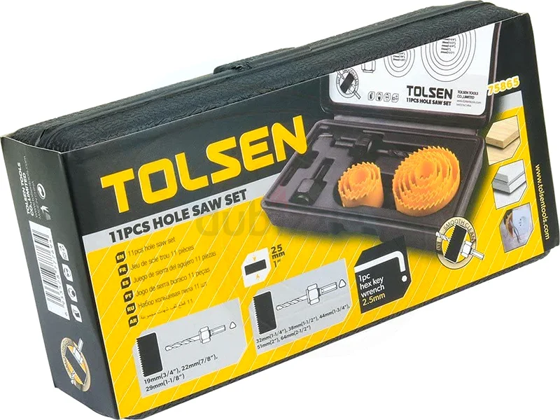 TOLSEN 11PCS Hole Saw Set - Perfect for DIY Projects!63263525683331116