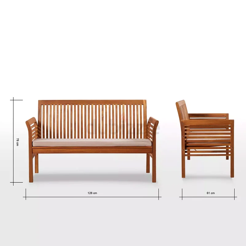 Elegant Outdoor Lounge Set in Natural Wood Finish63218312803969113
