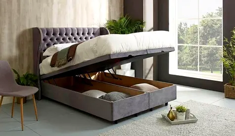 Elegant Velvet Bed with Storage - A Perfect Blend of Comfort and Style!