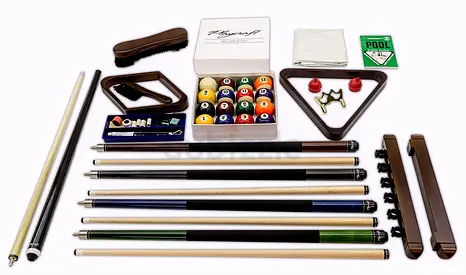 Complete Pool Table Accessories  Cues Set