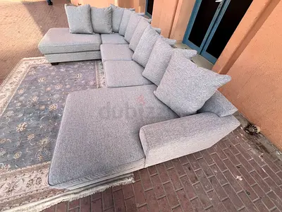 The one Kingstone u shape sofa light grey