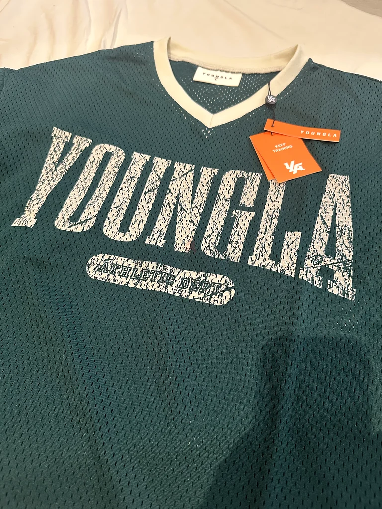 جديد تمامًا، قميص كرة قدم YoungLA الجامعي المقصوص مقاس L63236618074883112