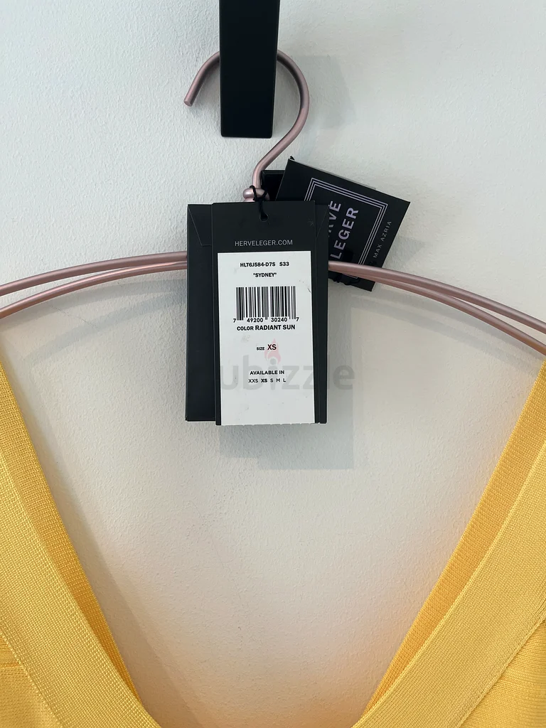 Stunning Herve Léger Yellow Bodycon Dress - Perfect for Summer!63238110724227113