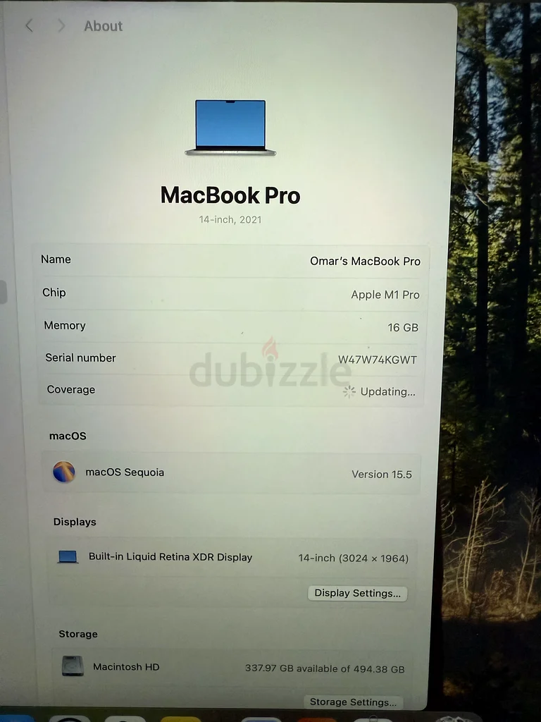 Apple MacBook Pro 14”, 16GB Dec 202163168514050818111