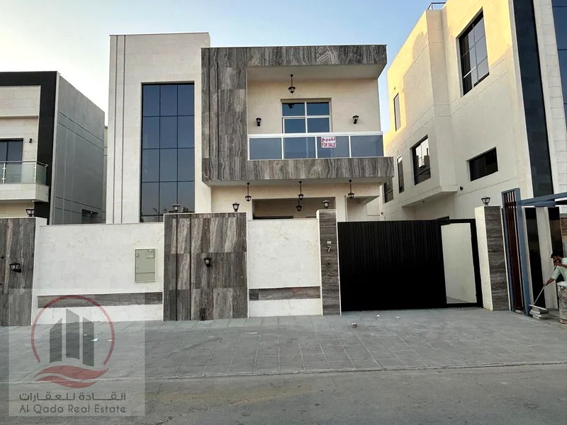 For sale, a villa in Ajman Al Yasmeen, 5 master rooms, a Majles room, a hall, and a maid’s room, freehold for all nationalities, Installment with out63252424445955111