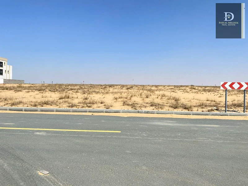 For sale in Sharjah  Rawdat Al Qurt area  Residential investment plot, 3,100 square feet, corner plot, on two adjacent streets63196616496387113