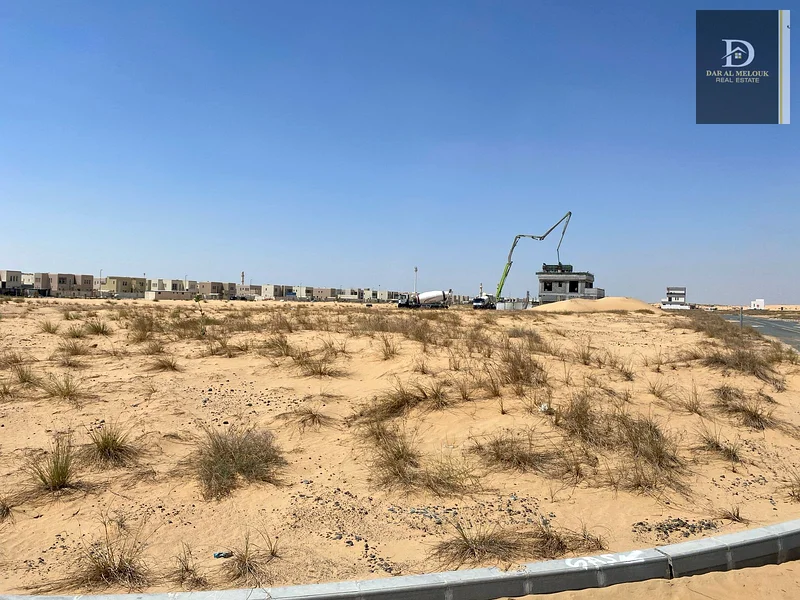 For sale in Sharjah  Rawdat Al Qurt area  Residential investment plot, 3,100 square feet, corner plot, on two adjacent streets63196616496387112