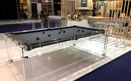 Sleek Transparent Glass Pool Table - Perfect for Entertaining!