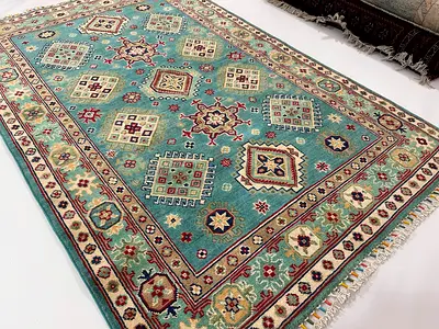 120 x 180 cm | New Handmade Stunning Kazak Turquoise Carpet