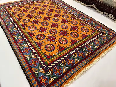 120 x 180 cm | New Handknotted Stunning Turkmen Bokhara Carpet Double Knotted