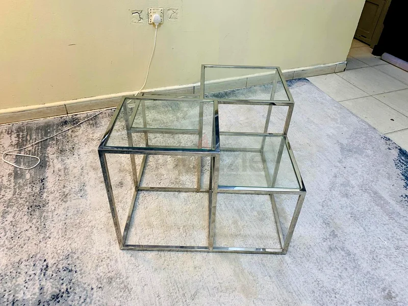 Stylish Glass  Metal Nesting Tables for Modern Living Spaces63186762344961111