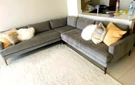 West elm Andes Grey corner sofa excellent condition
