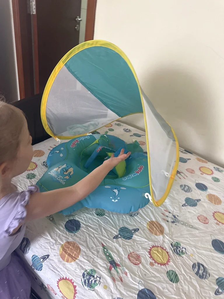 Fun  Colorful Baby Pool Float with Tent!63197643398915110