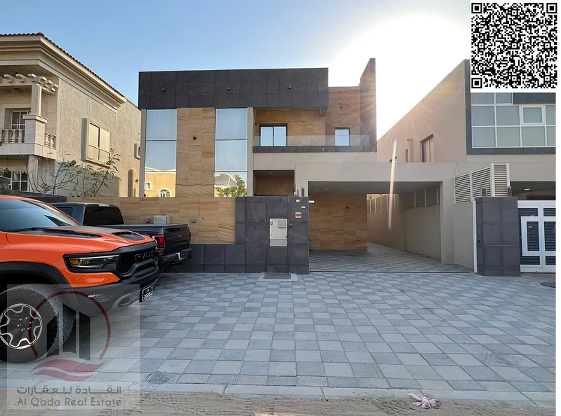 Villa for sale in Ajman, Al Muwaihat 1 area, including electricity, water and air conditioning, 5000 square feet (5 master bedrooms + majlis + hall +63869383446913110