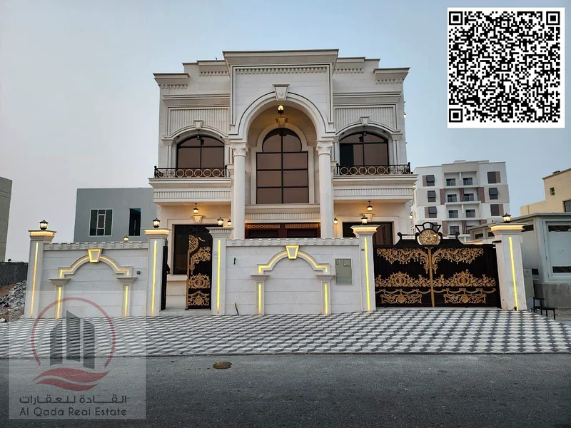 Villa for sale in Al Alia, Ajman, area 4300 square feet (5 rooms + majlis + hall + large courtyard + equipped kitchen + maid's room)63877378185858110