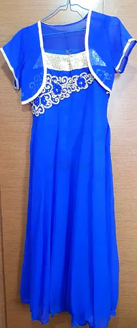 Elegant Blue Party Dress with Embellishments