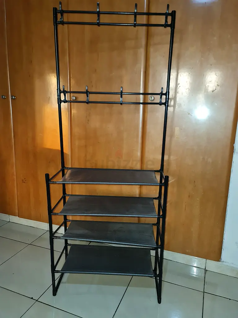 Stylish Black Multi-Tier Shelf Display Unit