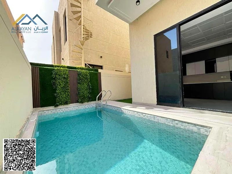 للبيع: فيلا جديدة، طابق أرضي، طابق أول، وسطح مع تشطيب فاخر 🏡 في الزاهية - عجمان مباشرة من المالك63256578959107113