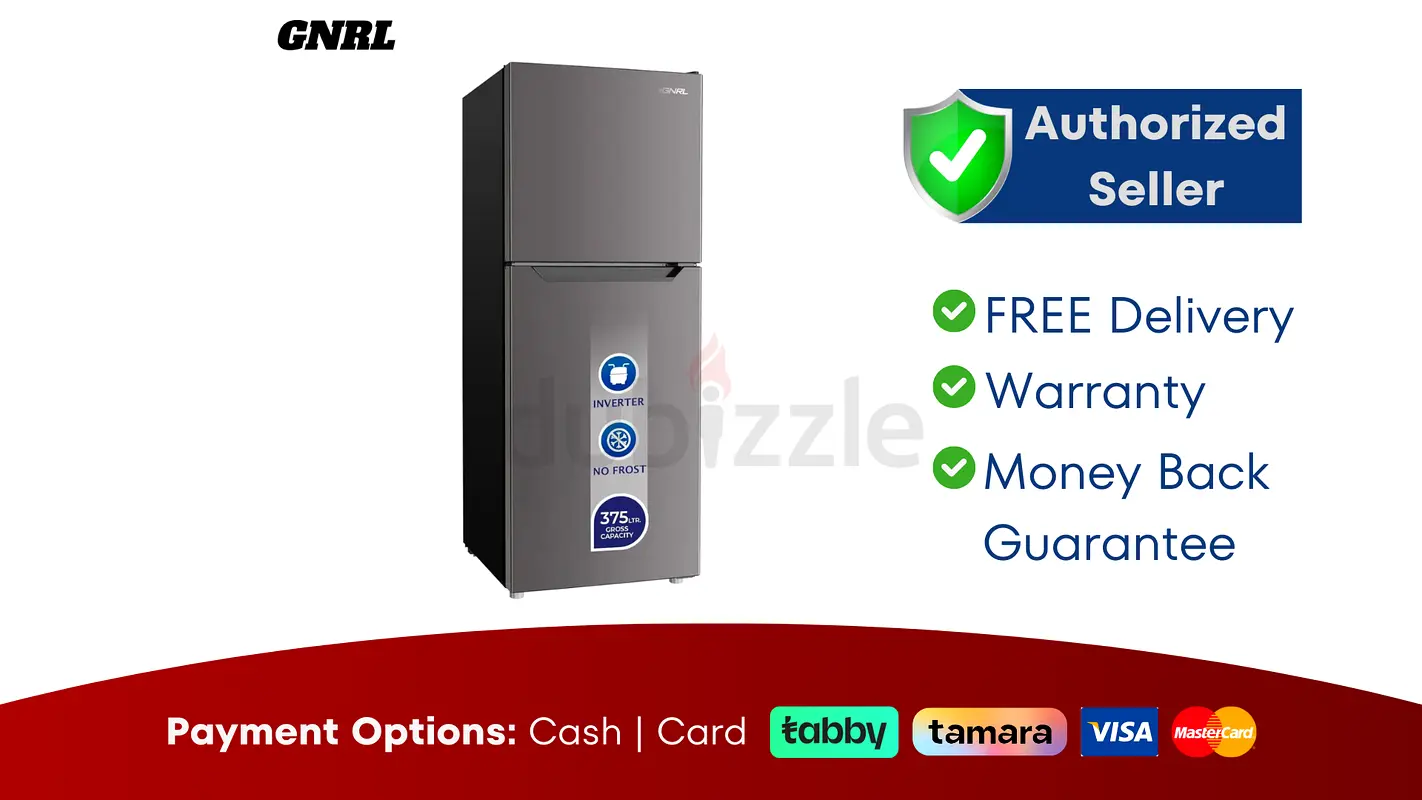 GNRL 375L Top Mount Refrigerator ● New | Warranty | FREE Delivery
