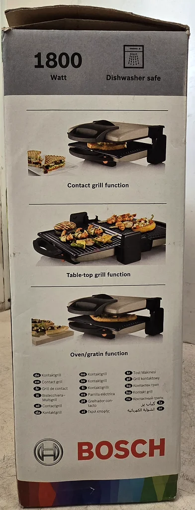 Bosch Contact Grill 1800W Color Silver/Black Model-TFB3302V63168049849601113