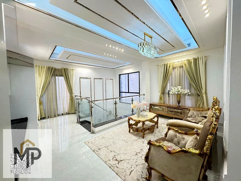 Villa for sale, corner of two streets, new, stone, in the Al Muwaihat 1 area, Ajman - freehold - negotiable, with water, electricity, air conditioners63869495736963113