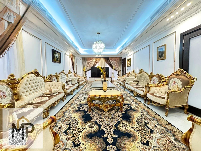 Villa for sale, corner of two streets, new, stone, in the Al Muwaihat 1 area, Ajman - freehold - negotiable, with water, electricity, air conditioners63869495736963114