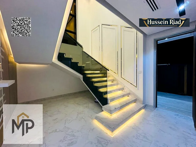 For sale, a modern villa, including registration fees, close to the mosque and services, with a seating area in the courtyard, with no down payment.63893961976834112