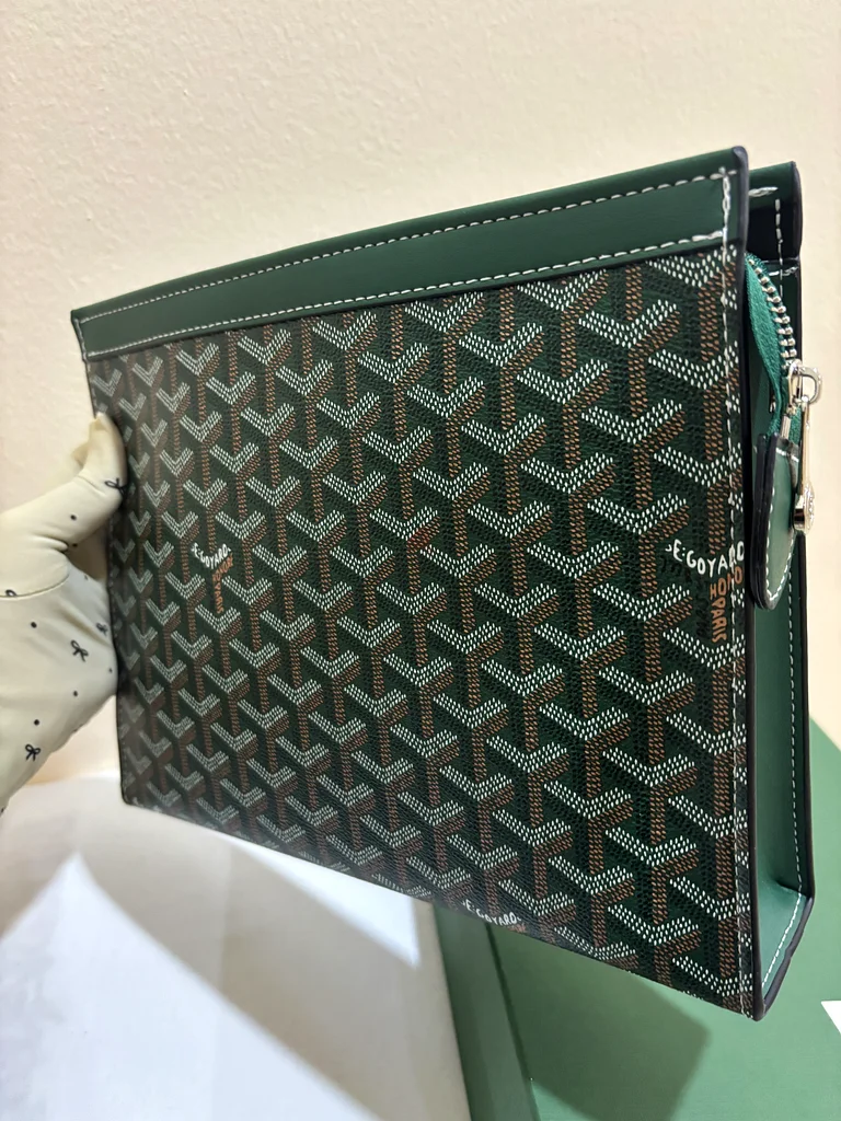 Green Goyard -Style Pouch – men bag  With Card Compartments  | by numberone bags63238106542467111