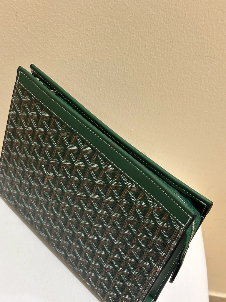 Green Goyard -Style Pouch – men bag  With Card Compartments  | by numberone bags63238106542467112