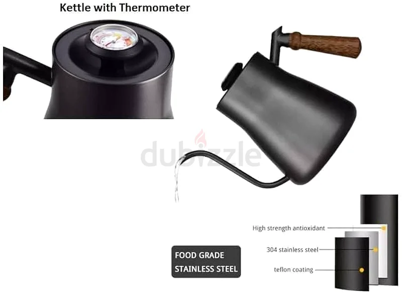 Portable Coffee Maker Travel Set – 8-in-1 Manual Pour Over Kit with Grinder, Kettle, Filter, Scale,63259186405377111