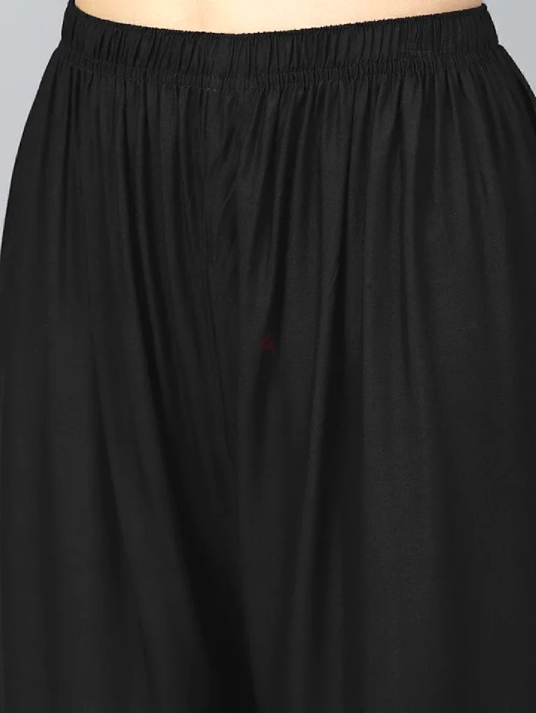 سروال واسع أسود أنيق لإطلالة بسيطة وعصرية63238594237058112